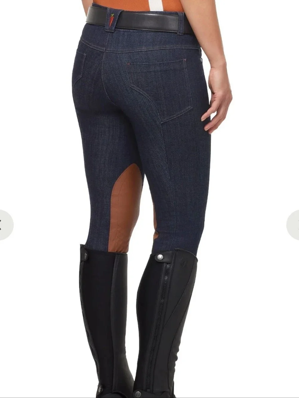 Kerrits Womens Stretch Denim Knee Patch Breech Blue Horse Riding Pants 1X - Picture 14 of 14